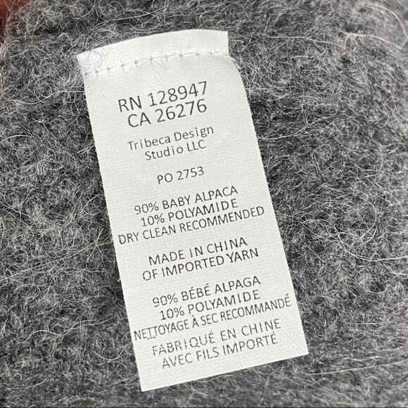 Nili Lotan Leane Baby Alpaca Wool Fair Isle Turtleneck Sweater‎ Knit Grey Size M - Picture 8 of 11